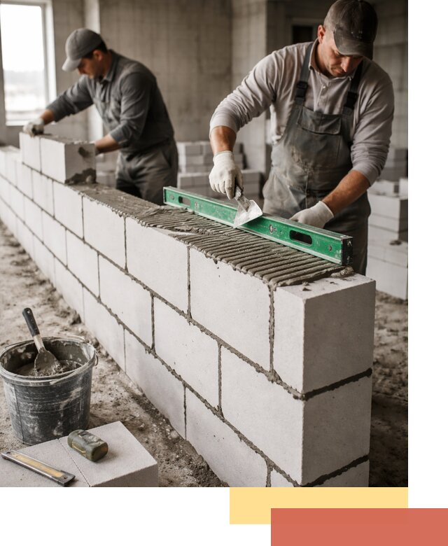 Кладка перегородок из газобетона в мирном быстро и качественно