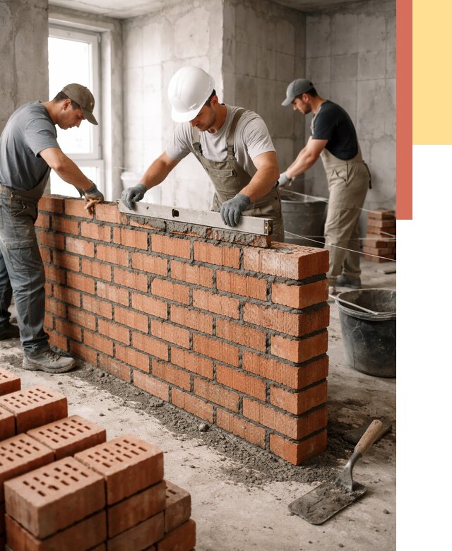 Кладка перегородок из кирпича в мирном от 3538 руб. за м² | ОТДЕЛОЧНИК-Мир