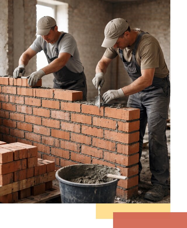 Кладка кирпичных перегородок под ключ в мирном