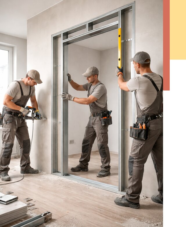 Устройство дверного проема в перегородке в мирном от 4549 руб. под ключ | ОТДЕЛОЧНИК-Мир