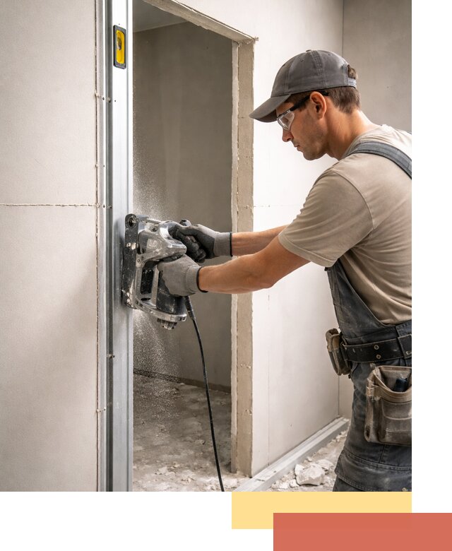 Устройство дверного проема в перегородке в мирном