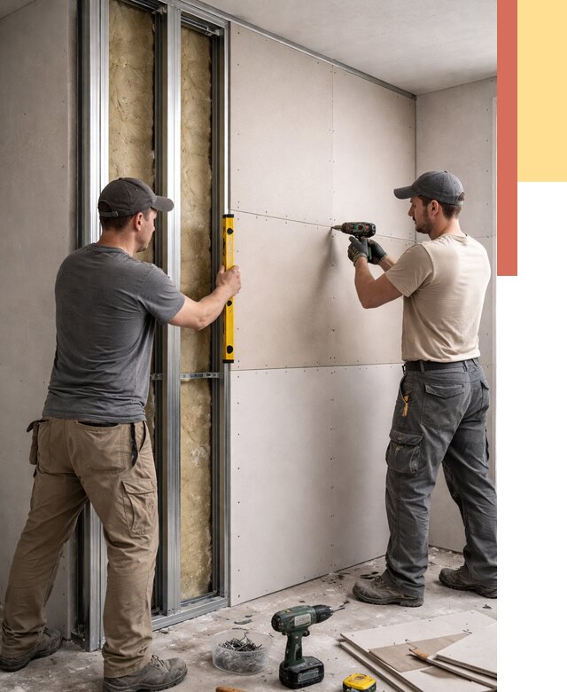 Монтаж двухслойной перегородки из гипсокартона в мирном от 1466 руб. | ОТДЕЛОЧНИК-Мир