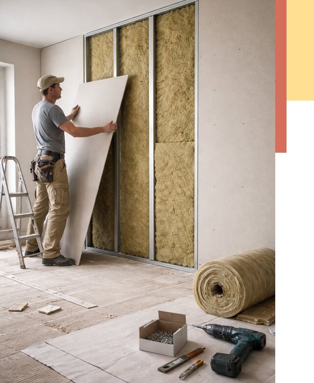 Перегородка из гипсокартона с шумоизоляцией в мирном от 3154 руб. | ОТДЕЛОЧНИК-Мир