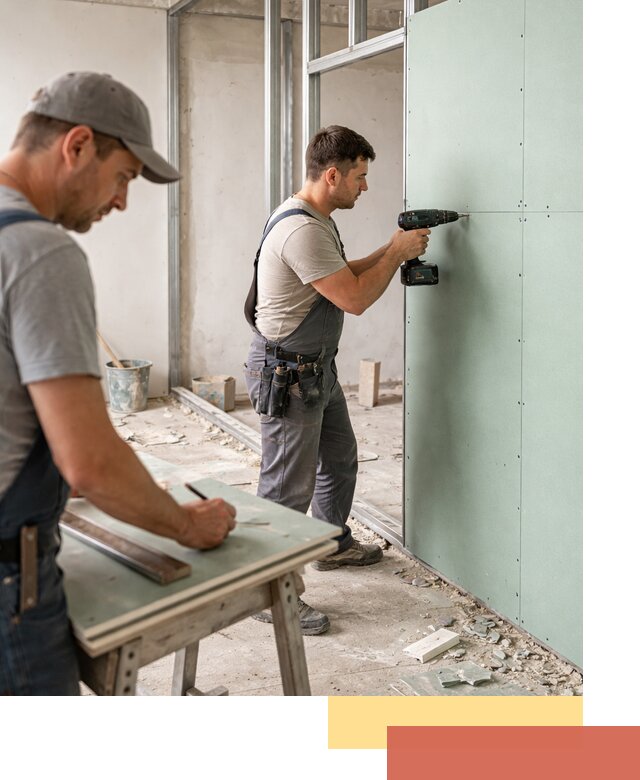 Перегородки из влагостойкого гипсокартона под ключ в мирном