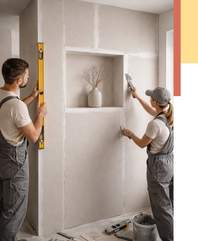 Перегородка из гипсокартона с нишей в мирном от 3285 руб. под ключ | ОТДЕЛОЧНИК-Мир