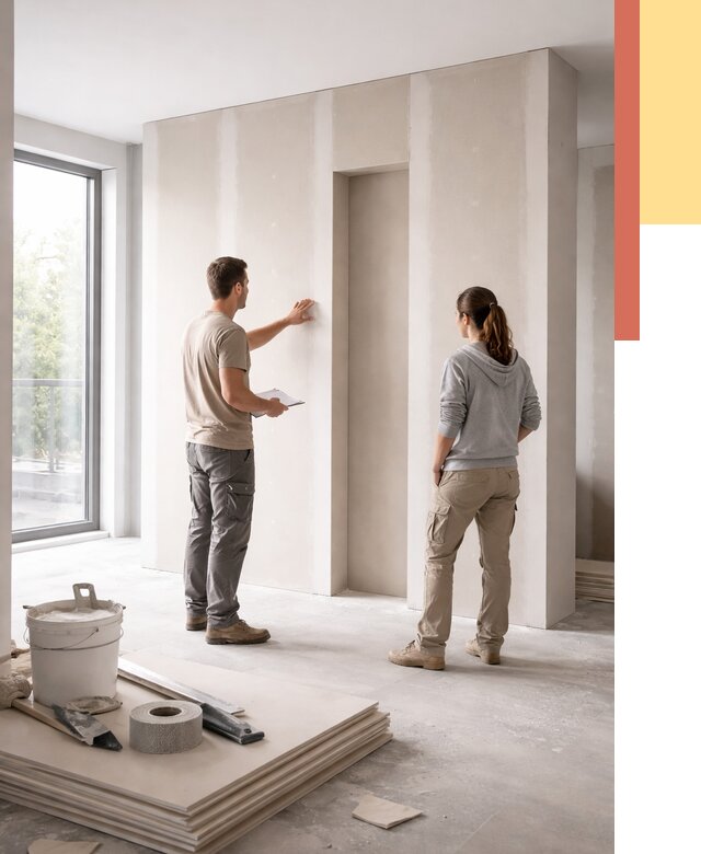 Зонирующая перегородка из гипсокартона в мирном от 2831 руб. под ключ | ОТДЕЛОЧНИК-Мир