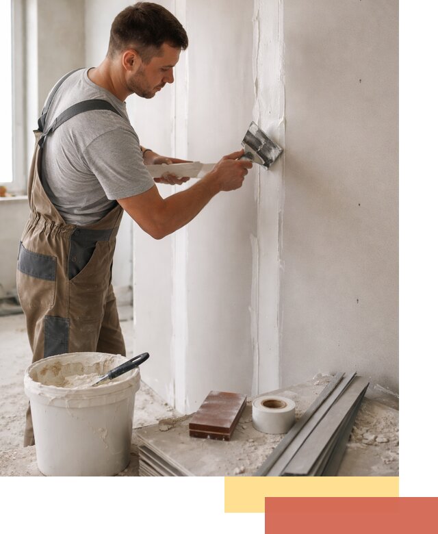 Шпаклевка перегородок из гипсокартона в мирном качественно и быстро