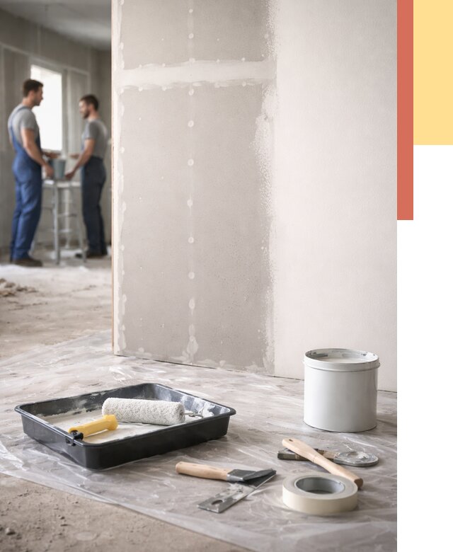 Покраска перегородок из гипсокартона в мирном от 4549 руб. под ключ | ОТДЕЛОЧНИК-Мир