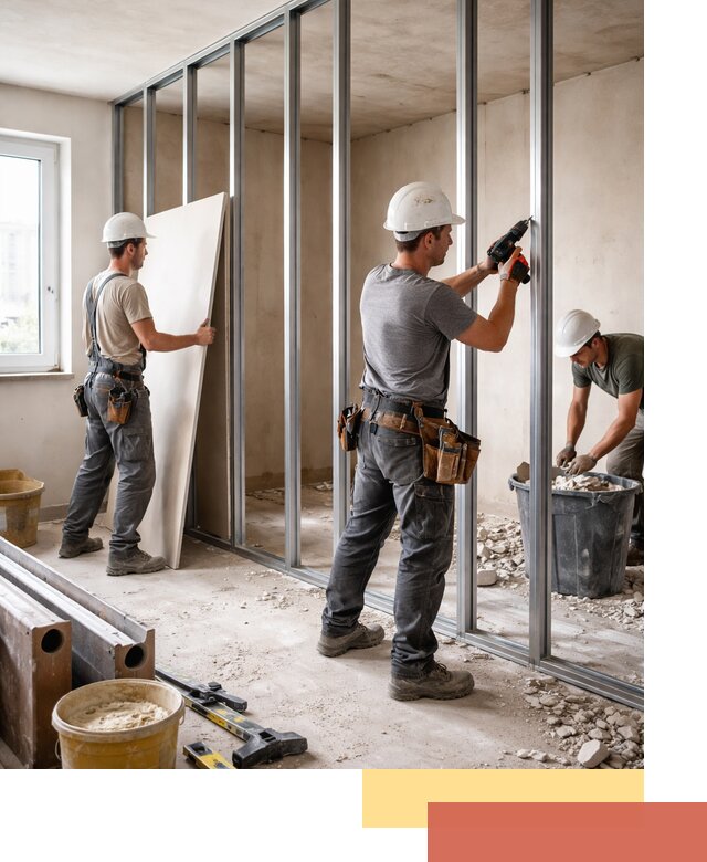 Перенос гипсокартонной перегородки в мирном профессионально и быстро