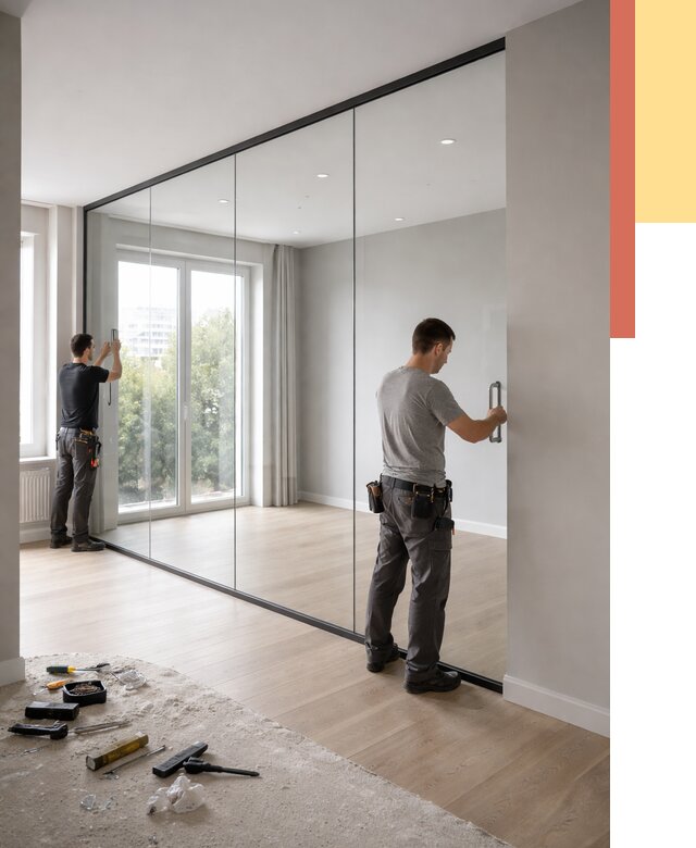 Изготовление стеклянных перегородок в мирном от 12485 руб. под ключ | ОТДЕЛОЧНИК-Мир