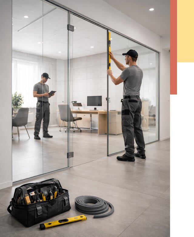 Цельностеклянные перегородки под ключ в мирном от 9604 руб. — монтаж и цены | ОТДЕЛОЧНИК-Мир