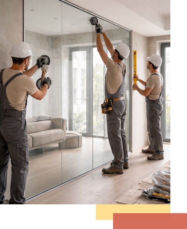 Перегородки из закаленного стекла в мирном для офисов и квартир