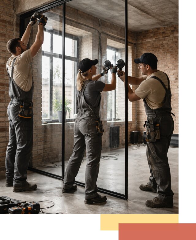 Стеклянные перегородки лофт — изготовление и монтаж в мирном