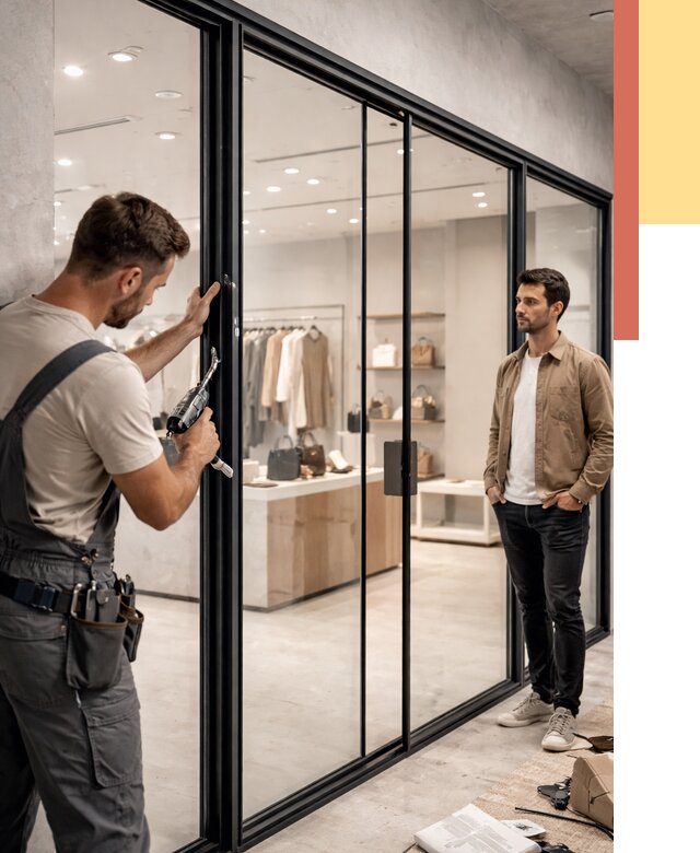 Стеклянные перегородки для магазинов в мирном от 8289 руб. под ключ | ОТДЕЛОЧНИК-Мир