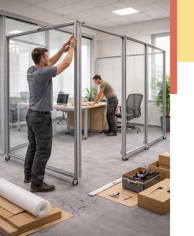 Мобильные офисные перегородки в мирном от 12636 руб. — установка под ключ | ОТДЕЛОЧНИК-Мир