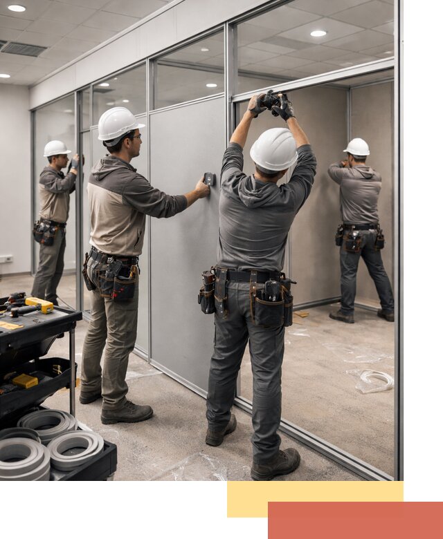 Мобильные офисные перегородки под ключ в мирном