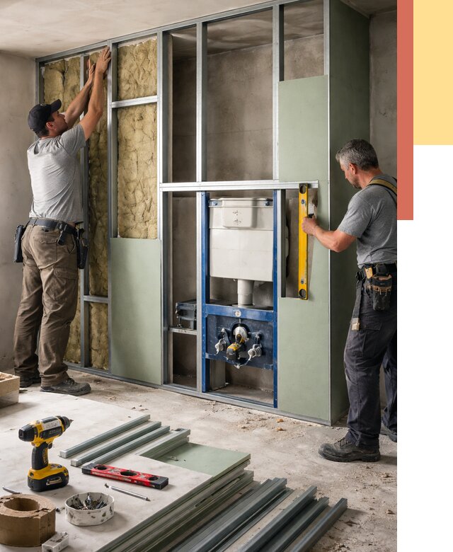 Установка сантехнических перегородок в мирном от 8593 руб. | ОТДЕЛОЧНИК-Мир