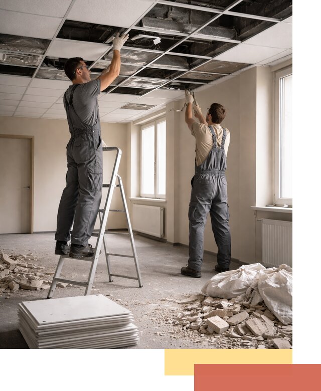 Демонтаж потолков Армстронг профессионально в мирном