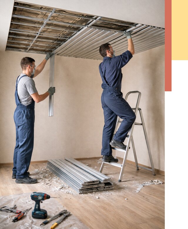 Демонтаж реечного потолка в мирном от 4549 руб. быстро и недорого | ОТДЕЛОЧНИК-Мир