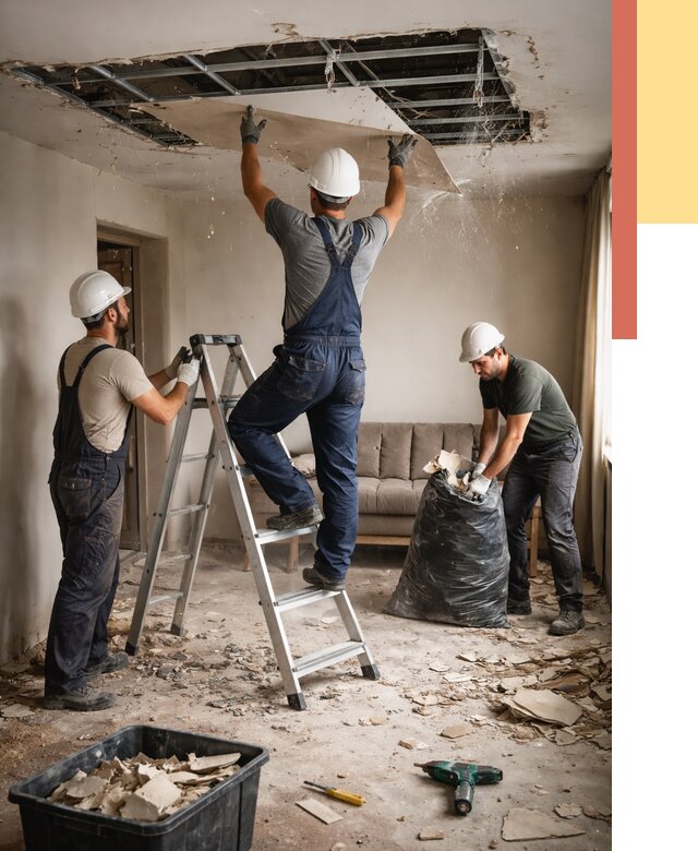 Демонтаж гипсокартонного потолка в мирном от 425 руб. за м2 — ОТДЕЛОЧНИК-Мир