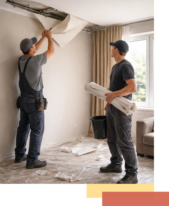 Демонтаж натяжного потолка в мирном быстро и аккуратно