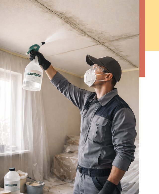 Антисептическая обработка потолка в мирном от 2527 руб. | ОТДЕЛОЧНИК-Мир