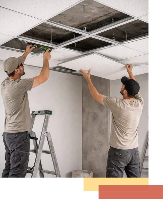 Монтаж потолка Армстронг под ключ в мирном