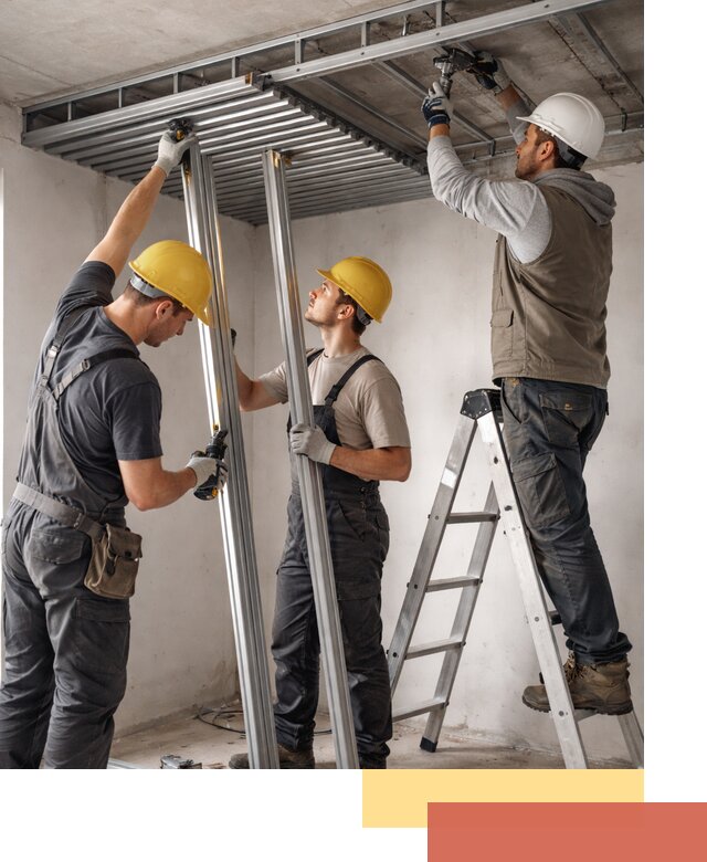 Монтаж реечного потолка под ключ в мирном