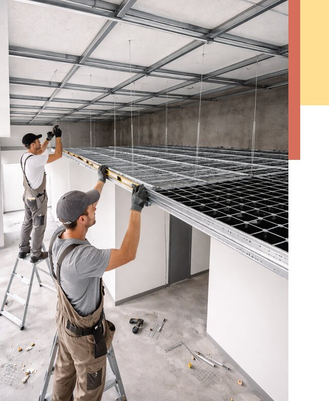 Монтаж потолка грильято в мирном от 455 руб./м² — быстрая сборка под ключ | ОТДЕЛОЧНИК-Мир