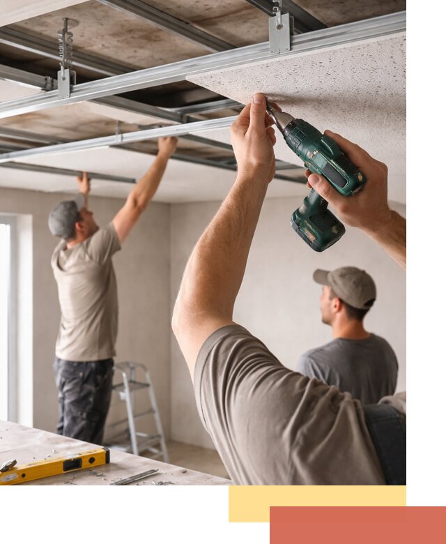 Монтаж акустического потолка в мирном под ключ