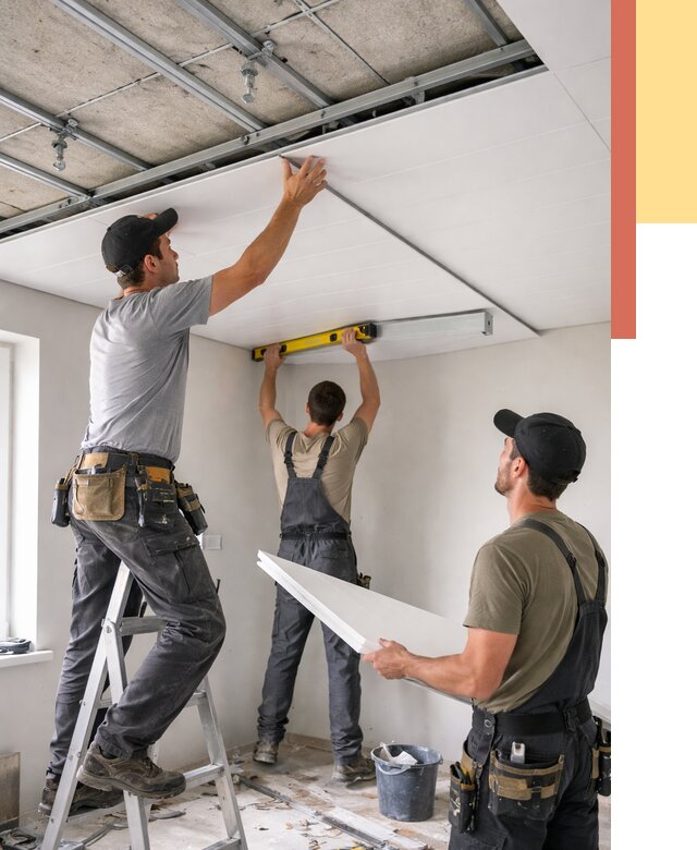 Монтаж потолка из ПВХ панелей в мирном от 3538 руб./м2 — быстро и недорого | ОТДЕЛОЧНИК-Мир