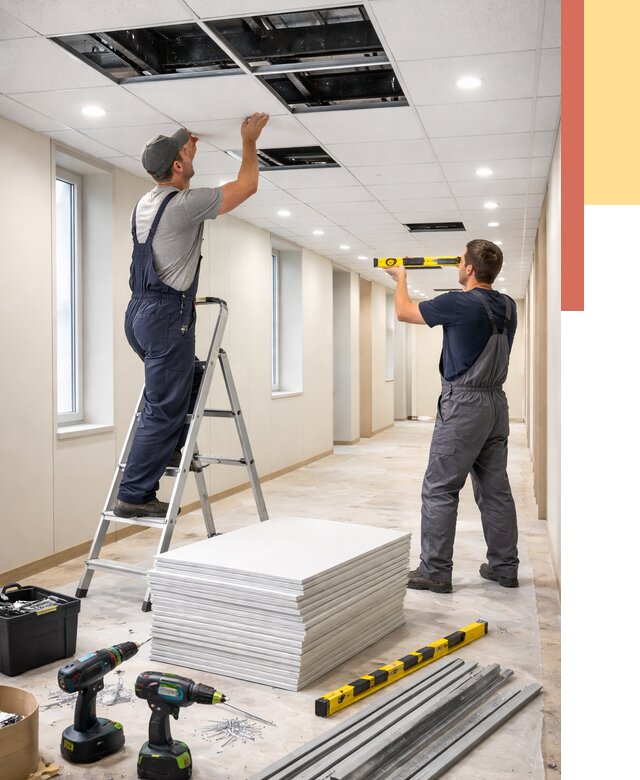 Ремонт потолка Армстронг в мирном от 4549 руб. — быстро и недорого | ОТДЕЛОЧНИК-Мир