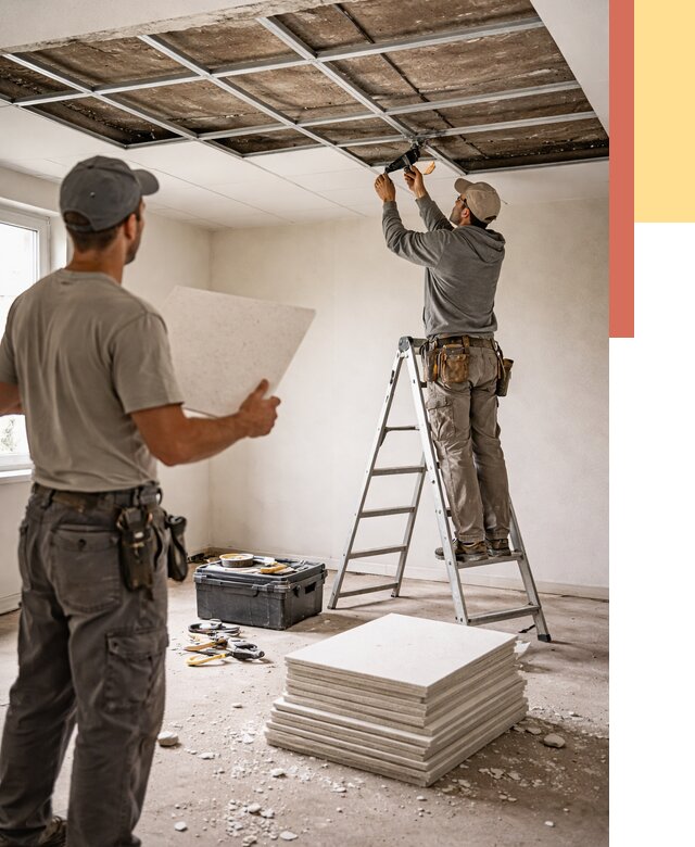 Замена плит подвесного потолка в мирном от 1769 руб. быстро и недорого | ОТДЕЛОЧНИК-Мир
