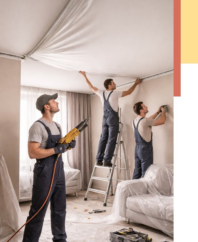 Установка натяжного потолка в мирном от 4549 руб. | Быстро и недорого — ОТДЕЛОЧНИК-Мир