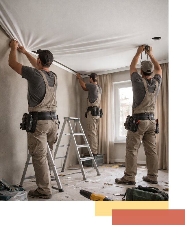 Монтаж матового натяжного потолка в мирном качественно и быстро