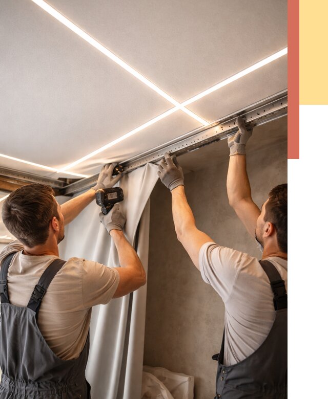 Монтаж натяжного потолка со световыми линиями в мирном от 1213 руб. | ОТДЕЛОЧНИК-Мир