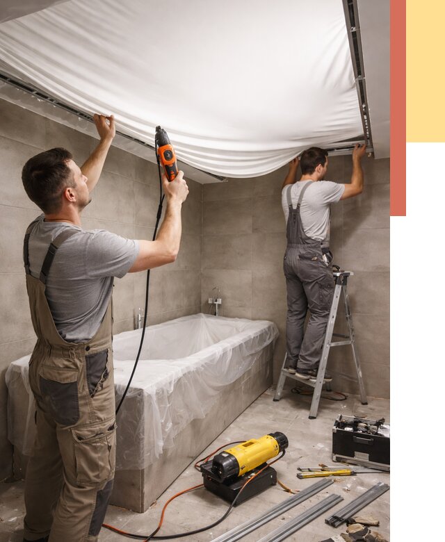 Монтаж натяжного потолка в ванной в мирном от 1213 руб. под ключ | ОТДЕЛОЧНИК-Мир