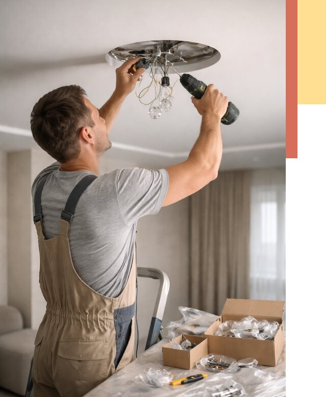 Установка люстры в натяжной потолок в мирном от 1213 руб. | Быстро и недорого — ОТДЕЛОЧНИК-Мир