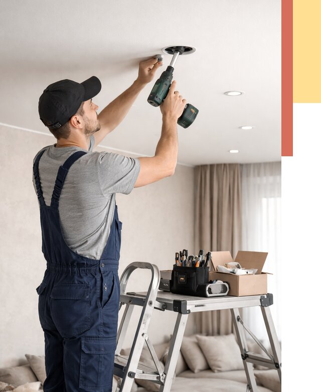 Установка и монтаж точечных светильников в натяжной потолок в мирном от 1820 руб. | ОТДЕЛОЧНИК-Мир