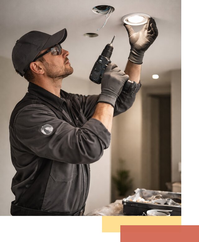 Установка точечных светильников в натяжной потолок в мирном