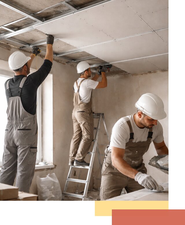 Одноуровневый потолок из гипсокартона в мирном — монтаж и отделка