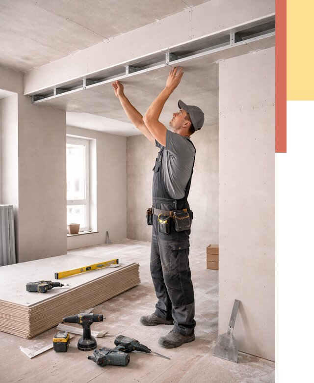 Потолок из гипсокартона с нишей в мирном от 1264 руб. под ключ | ОТДЕЛОЧНИК-Мир