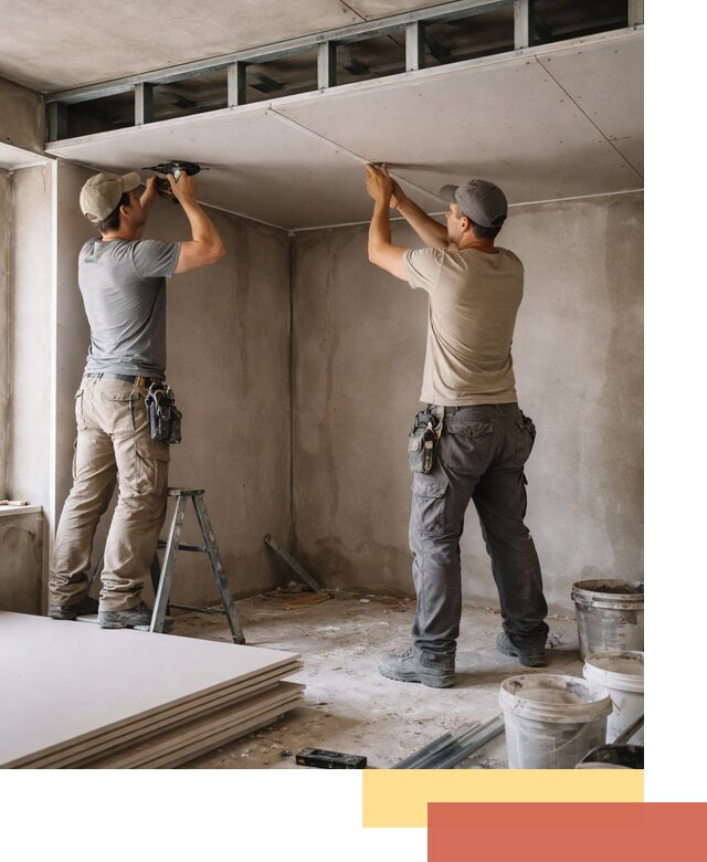 Короб из гипсокартона на потолке под ключ в мирном