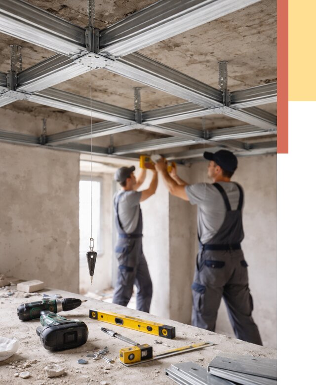 Монтаж каркаса потолка из профиля в мирном от 4549 руб. — услуги ОТДЕЛОЧНИК-Мир