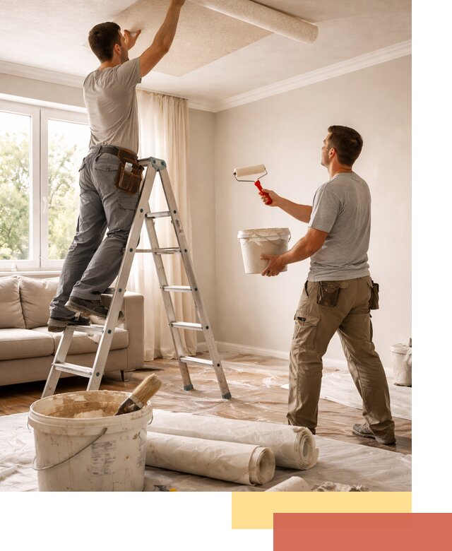 Поклейка обоев на потолок в мирном — качественно и быстро