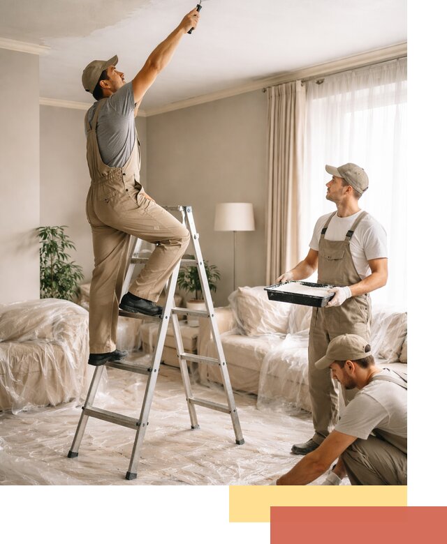 Покраска потолков акриловой краской в мирном качественно и быстро