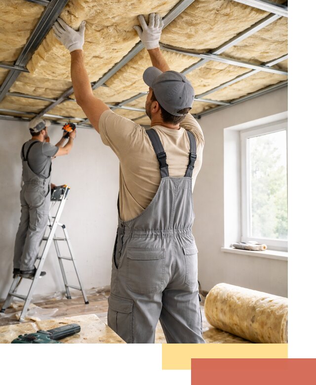 Утепление потолка под ключ в мирном качественно и быстро