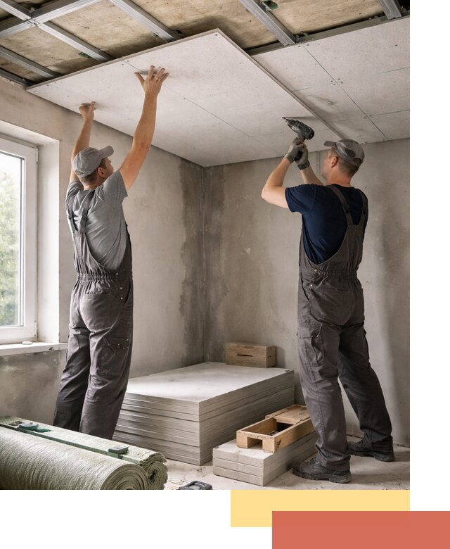 Шумоизоляция потолка панелями ЗИПС в мирном